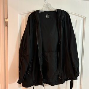 Zara TRF black nylon zip up hoodie